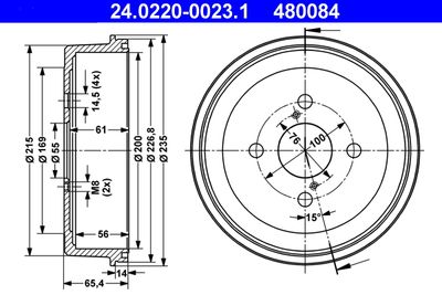 Brake Drum ATE 24.0220-0023.1