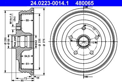 Brake Drum ATE 24.0223-0014.1