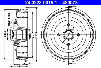 Brake Drum ATE 24.0223-0015.1