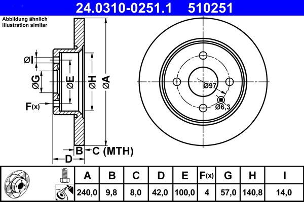 ATE 24.0310-0251.1 Brake Disc