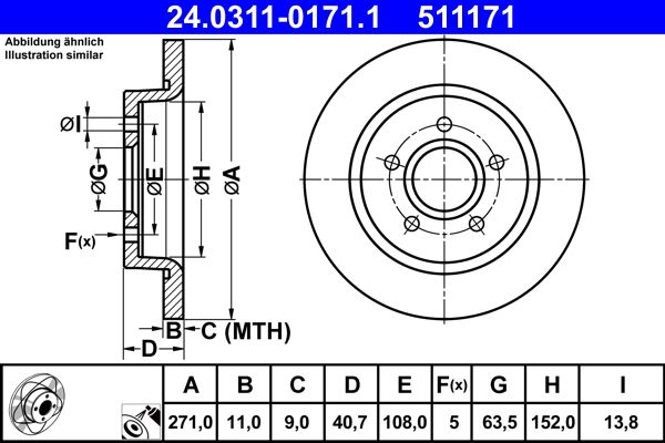 ATE 24.0311-0171.1 Brake Disc