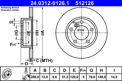 Brake Disc ATE 24.0312-0126.1