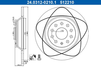 Brake Disc ATE 24.0312-0210.1