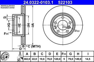 Brake Disc ATE 24.0322-0103.1