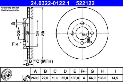 Brake Disc ATE 24.0322-0122.1