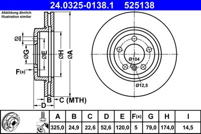 Brake Disc ATE 24.0325-0138.1
