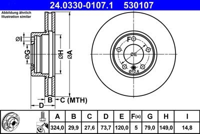 Brake Disc ATE 24.0330-0107.1