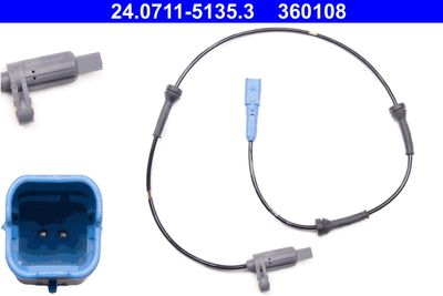 Sensor, wheel speed ATE 24.0711-5135.3