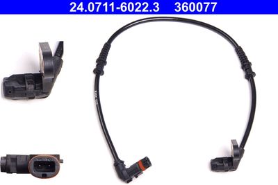 Sensor, wheel speed ATE 24.0711-6022.3