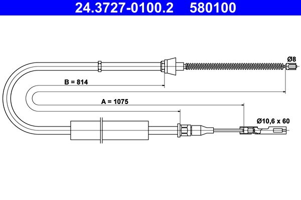 ATE 24.3727-0100.2 Cable Pull, parking brake