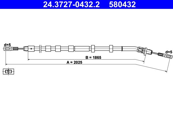 ATE 24.3727-0432.2 Cable Pull, parking brake