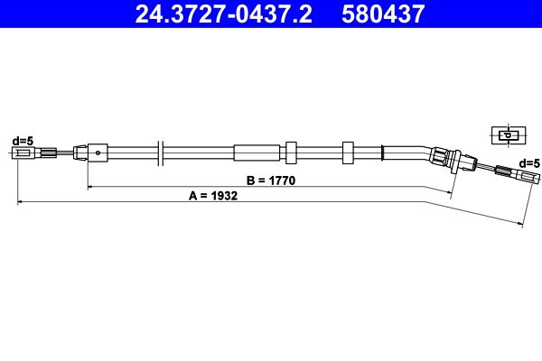 ATE 24.3727-0437.2 Cable Pull, parking brake