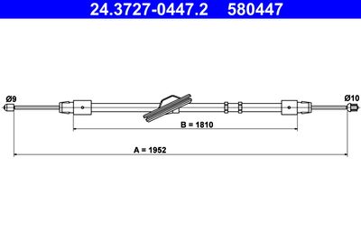 Cable Pull, parking brake ATE 24.3727-0447.2