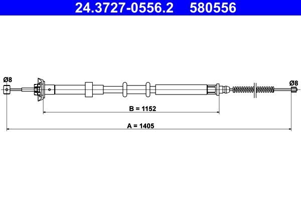 ATE 24.3727-0556.2 Cable Pull, parking brake