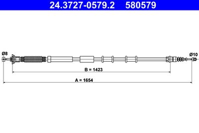 Cable Pull, parking brake ATE 24.3727-0579.2