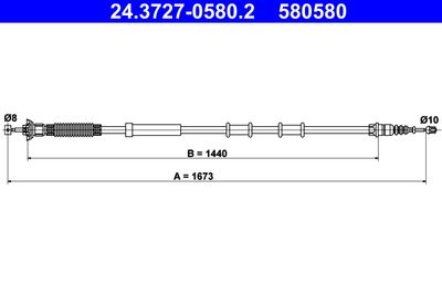 Cable Pull, parking brake ATE 24.3727-0580.2