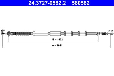 Cable Pull, parking brake ATE 24.3727-0582.2