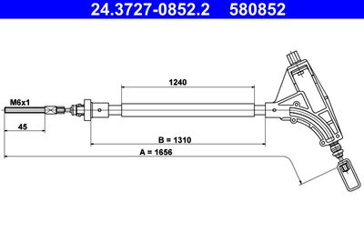 Cable Pull, parking brake ATE 24.3727-0852.2