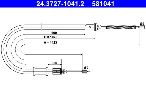 ATE 24.3727-1041.2 Cable Pull, parking brake