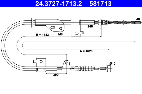 ATE 24.3727-1713.2 Cable Pull, parking brake