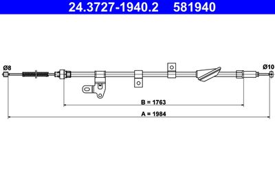 Cable Pull, parking brake ATE 24.3727-1940.2
