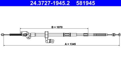 Cable Pull, parking brake ATE 24.3727-1945.2