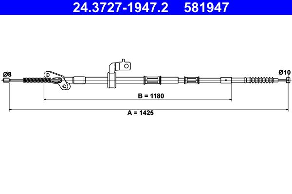 ATE 24.3727-1947.2 Cable Pull, parking brake