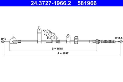 Cable Pull, parking brake ATE 24.3727-1966.2