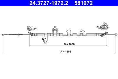 Cable Pull, parking brake ATE 24.3727-1972.2