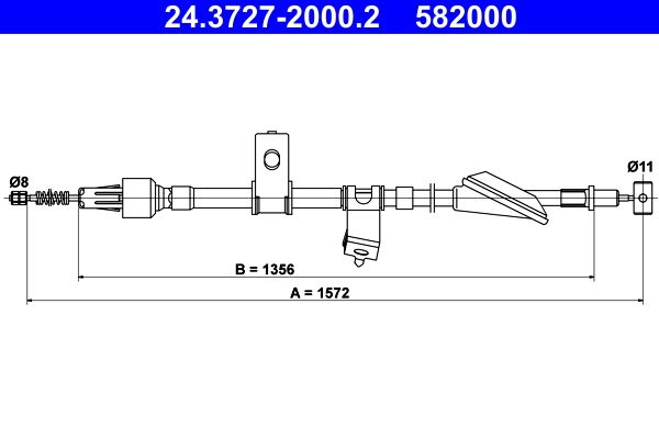 ATE 24.3727-2000.2 Cable Pull, parking brake
