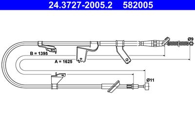 Cable Pull, parking brake ATE 24.3727-2005.2