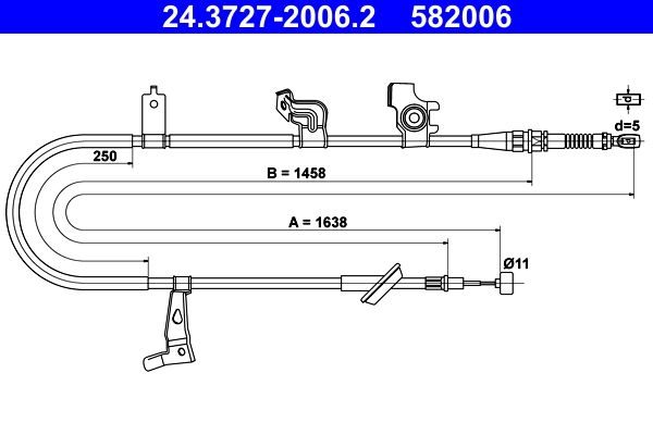 ATE 24.3727-2006.2 Cable Pull, parking brake