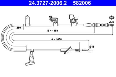Cable Pull, parking brake ATE 24.3727-2006.2