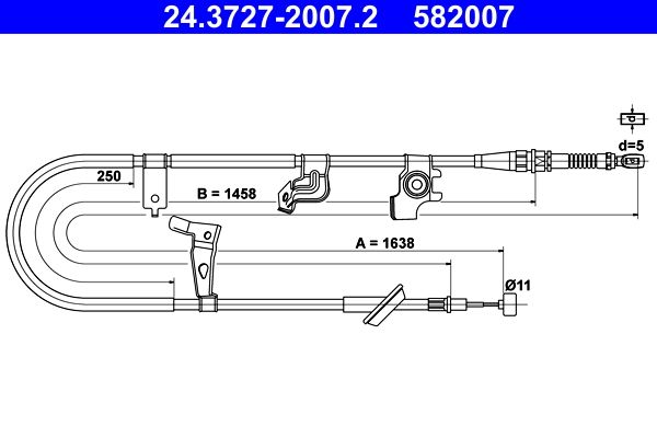 ATE 24.3727-2007.2 Cable Pull, parking brake