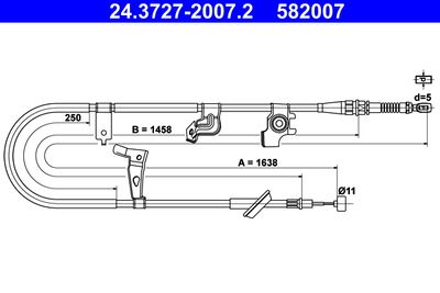 Cable Pull, parking brake ATE 24.3727-2007.2