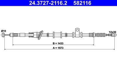 Cable Pull, parking brake ATE 24.3727-2116.2
