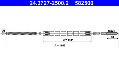 Cable Pull, parking brake ATE 24.3727-2500.2