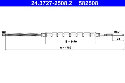 Cable Pull, parking brake ATE 24.3727-2508.2