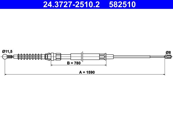 ATE 24.3727-2510.2 Cable Pull, parking brake