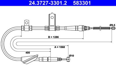 Cable Pull, parking brake ATE 24.3727-3301.2