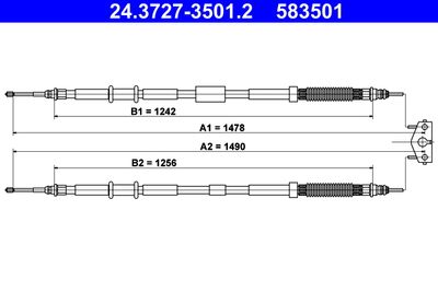 Cable Pull, parking brake ATE 24.3727-3501.2