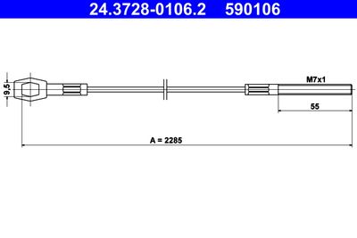 Cable Pull, clutch control ATE 24.3728-0106.2