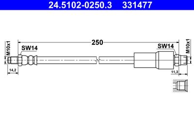 Brake Hose ATE 24.5102-0250.3