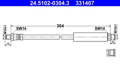 Brake Hose ATE 24.5102-0304.3