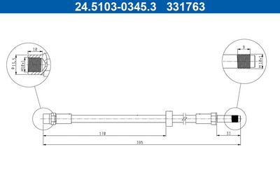 Brake Hose ATE 24.5103-0345.3