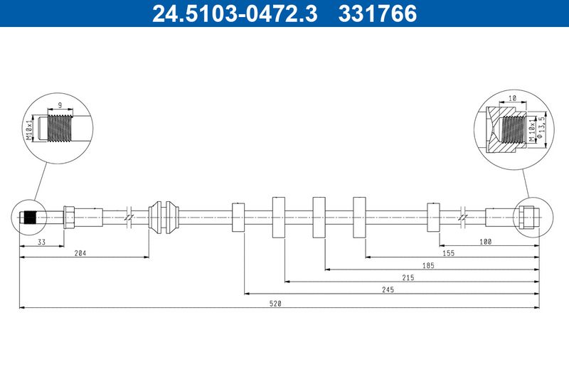 ATE 24.5103-0472.3 Brake Hose