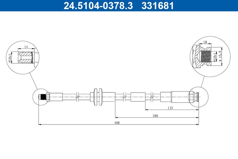 ATE 24.5104-0378.3 Brake Hose