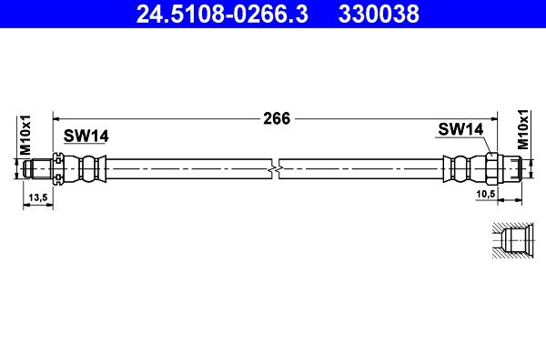 ATE 24.5108-0266.3 Brake Hose
