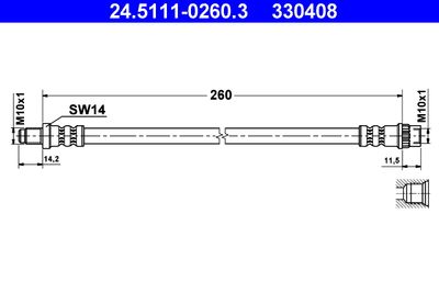 Brake Hose ATE 24.5111-0260.3