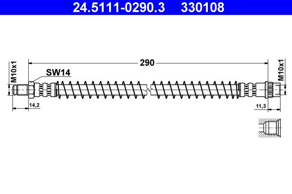 ATE 24.5111-0290.3 Brake Hose